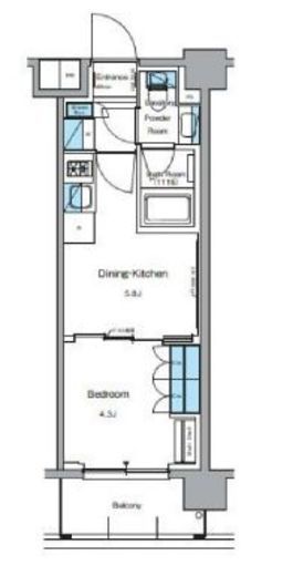 ルフォンプログレ押上EAST　411号室　間取り