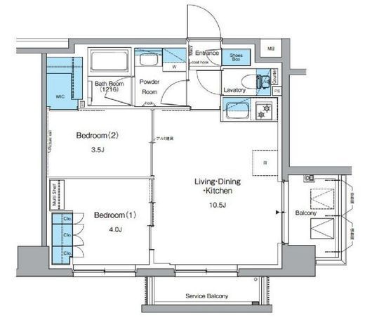 ルフォンプログレ押上EAST　415号室　間取り