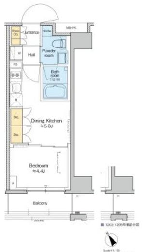 プラウドフラット清澄通り　805号室　間取り