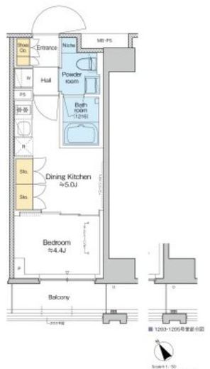 プラウドフラット清澄通り　705号室　間取り