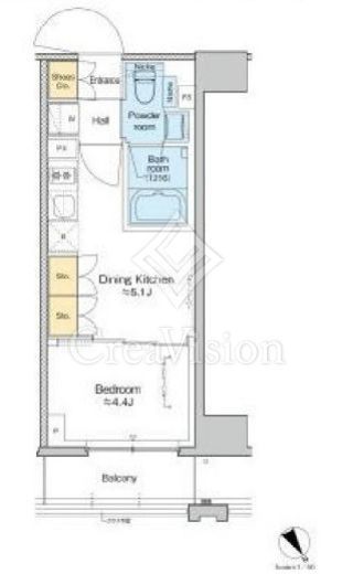 プラウドフラット清澄通り　911号室　間取り