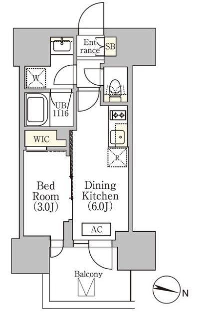 イプセ渋谷本町　302号室　間取り