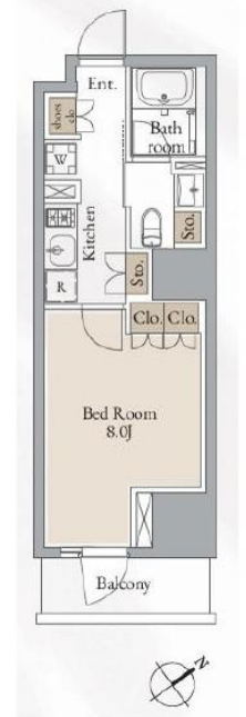 クロスレジデンス高田馬場　1411号室　間取り