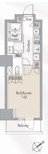 クロスレジデンス高田馬場　1110号室　間取り