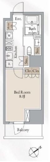 クロスレジデンス高田馬場　1211号室　間取り
