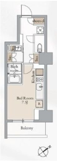 クロスレジデンス高田馬場　1409号室　間取り