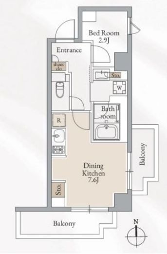 クロスレジデンス高田馬場　216号室　間取り