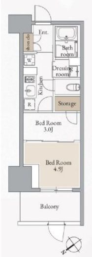 クロスレジデンス高田馬場　702号室　間取り