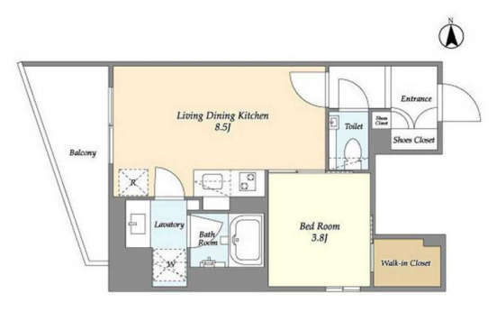 オーキッドレジデンス渋谷富ヶ谷　606号室　間取り