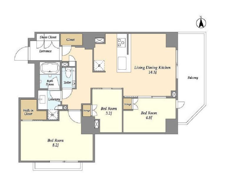 オーキッドレジデンス渋谷富ヶ谷　1106号室　間取り