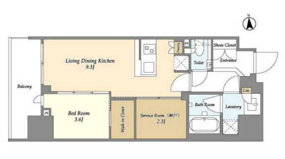 オーキッドレジデンス渋谷富ヶ谷　1204号室　間取り