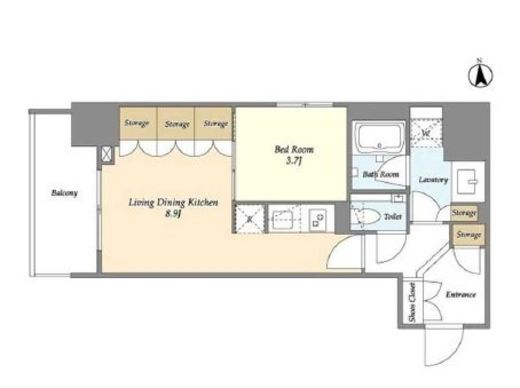 オーキッドレジデンス渋谷富ヶ谷　1001号室　間取り