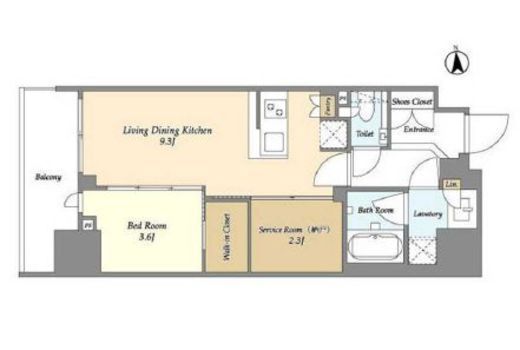 オーキッドレジデンス渋谷富ヶ谷　1204号室　間取り