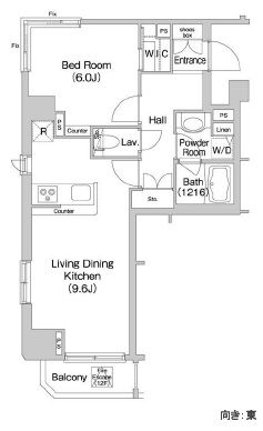 コンフォリア市谷柳町　1201号室　間取り