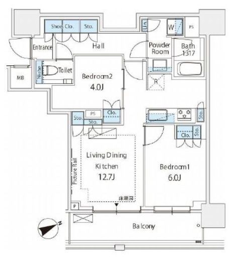 アトラスタワー五反田　1904号室　間取り