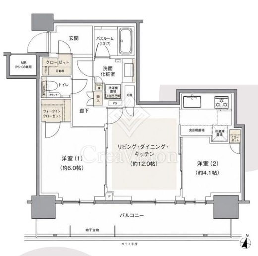 アトラスタワー五反田　305号室　間取り