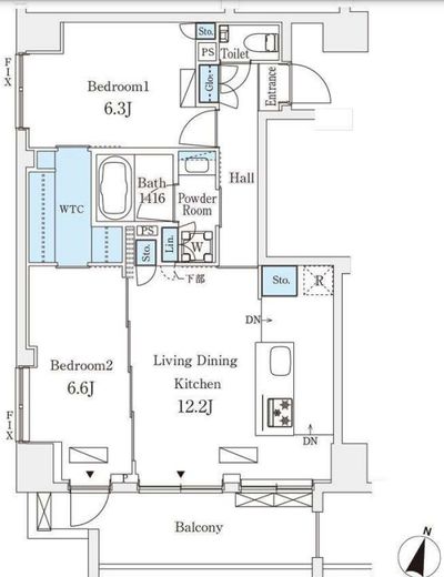 フルハウス飯田橋　205号室　間取り