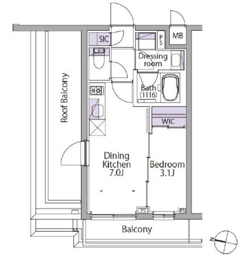 イプセ初台　502号室　間取り