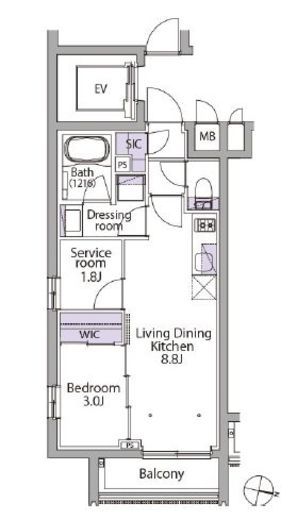 イプセ初台　505号室　間取り