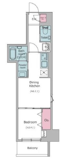 ドゥーエ入谷Ⅰ　1102号室　間取り
