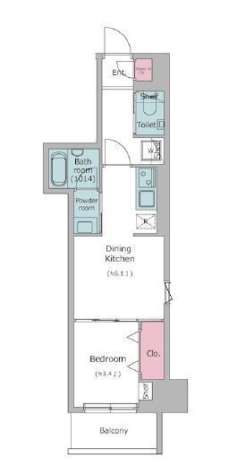 ドゥーエ入谷Ⅰ　302号室　間取り