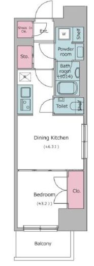 ドゥーエ入谷Ⅰ　403号室　間取り