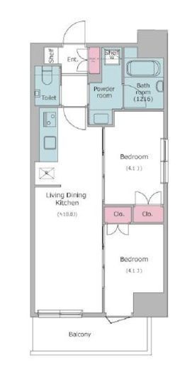 ドゥーエ入谷Ⅰ　804号室　間取り