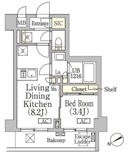 レジディア高田馬場　603号室　間取り