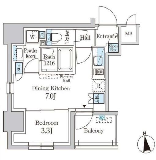 パークアクシス神田レジデンス　901号室　間取り