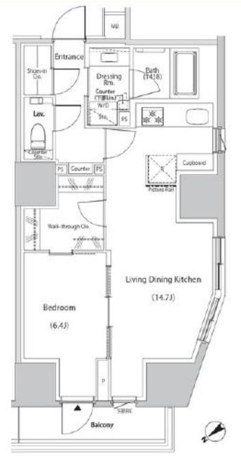 ザ・パークハビオ市ヶ谷イースト　903号室　間取り