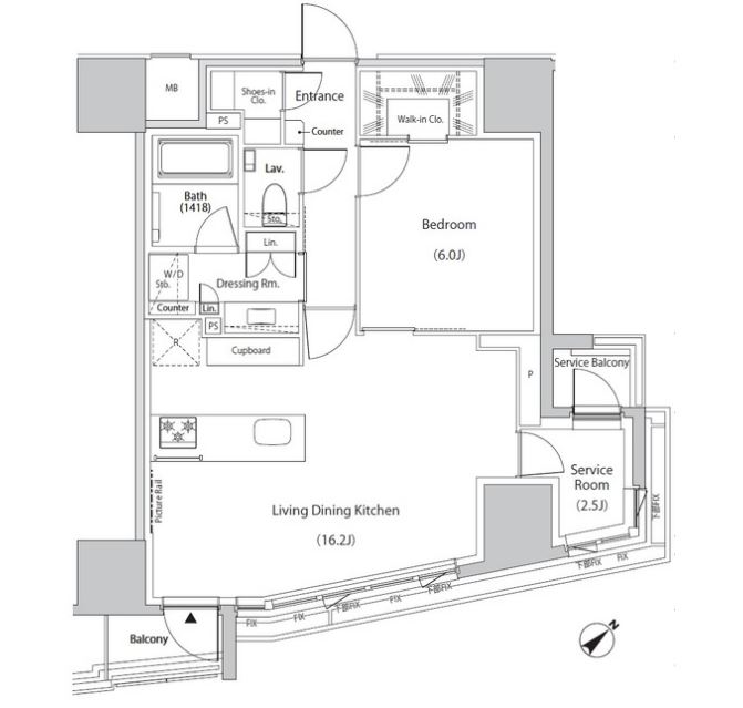 ザ・パークハビオ市ヶ谷イースト　405号室　間取り
