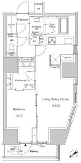 ザ・パークハビオ市ヶ谷イースト　903号室　間取り