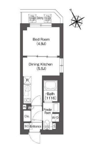 コンフォリア上目黒　306号室　間取り