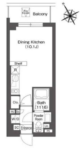コンフォリア上目黒　504号室　間取り