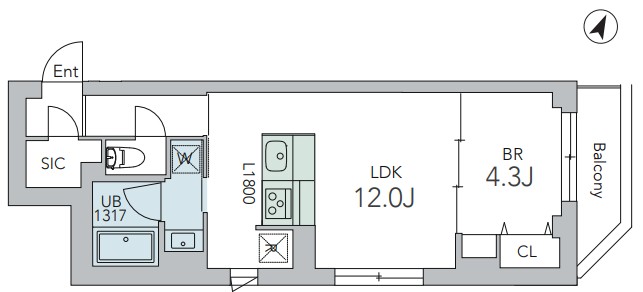 グランデュオ旗の台　304号室　間取り