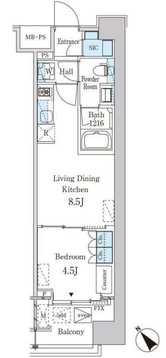 レガシス中目黒　601号室　間取り