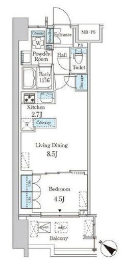レガシス中目黒　506号室　間取り