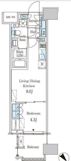 レガシス中目黒　611号室　間取り