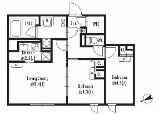 GRAN PASEO西新宿 (グランパセオ西新宿)　402号室　間取り