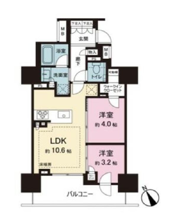 プラウド五反田　1002号室　間取り