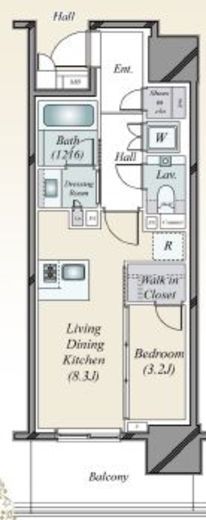 プラウド五反田　1607号室　間取り