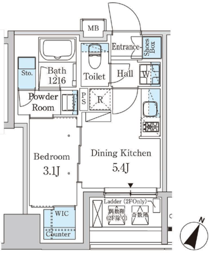パークアクシス神保町　1003号室　間取り