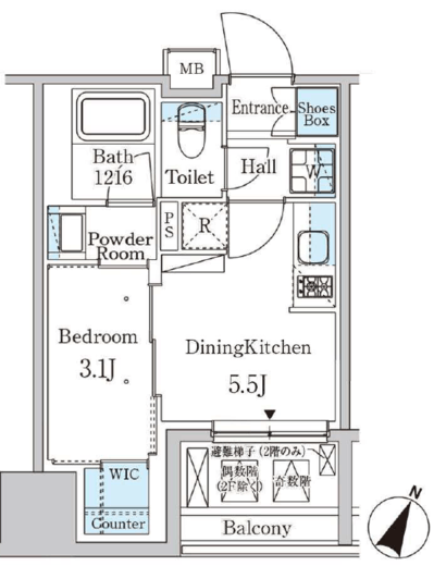 パークアクシス神保町　1005号室　間取り