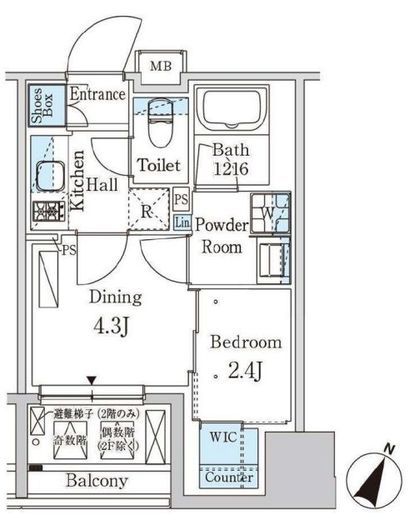 パークアクシス神保町　504号室　間取り