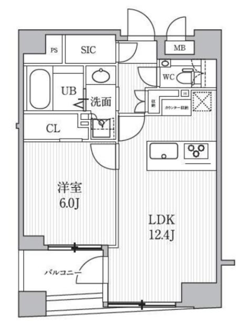 シーズンフラッツ日本橋人形町プレミア　1003号室　間取り