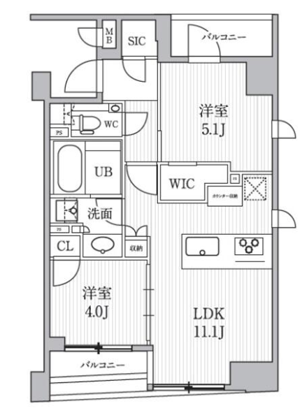 シーズンフラッツ日本橋人形町プレミア　404号室　間取り