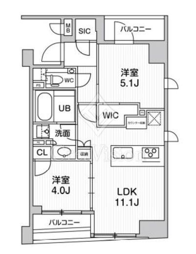 シーズンフラッツ日本橋人形町プレミア　904号室　間取り