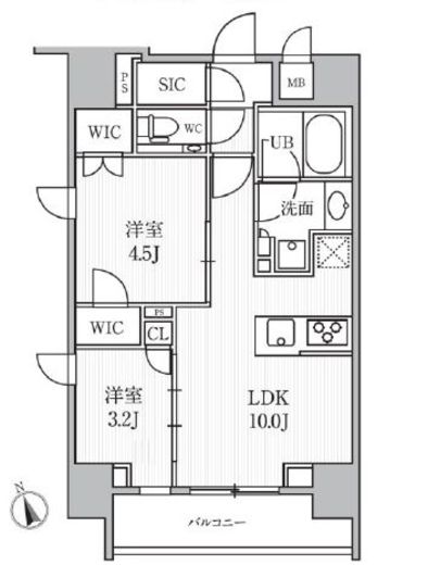 シーズンフラッツ大森ブライト　801号室　間取り