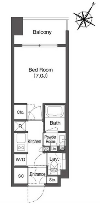 ミリアレジデンス日本橋人形町　805号室　間取り