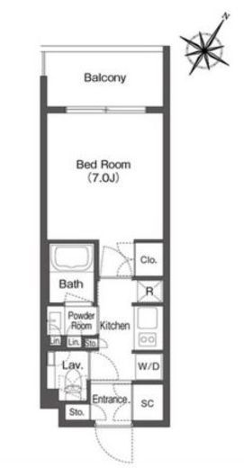 ミリアレジデンス日本橋人形町　1206号室　間取り